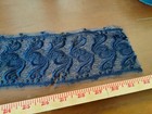 one roll of antique navy blue  embroidered net lace 4 in wide on a spool. Silk? — photo 6