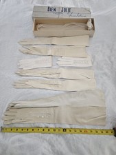   4 Pairs Vintage Leather Opera Gloves  Antique Bien Jolie Box  