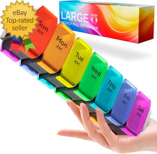 Extra Large Pill Organizer 2 Times a Day  XL Pill Box 7 Day with Big AM/PM