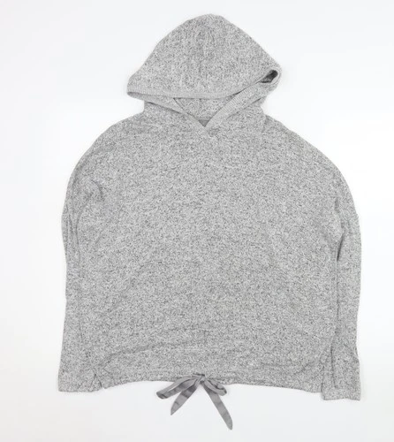 Next Women Grey Hooded Pullover Sweatshirt Size 10 Viscose Blend