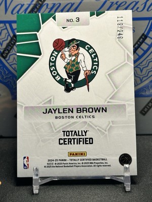 Jaylen Brown RC GD 25枚限定 ジャージナンバー　激レア 2024-25 Totally Certified JAYLEN BROWN Rock the Rim #119/249