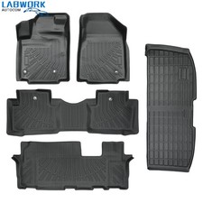 Waterproof For Honda Pilot 09-2015 3 Row Tpe Floor Mats Cargo Liner 5pcs Black Waterproof For Honda Pilot 09-2015 3 Row Tpe Floor Mats Cargo Liner 5pcs Black
