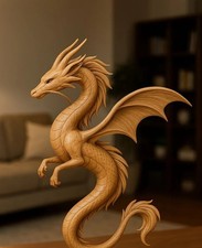 Wooden walking stick hand carved Dragon handmade wooden walking cane