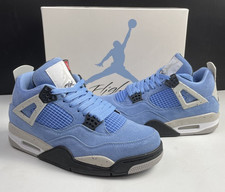 US 7-12 Jordan 4 "University Blue" Retro Men's Mid Top Basketball Shoes