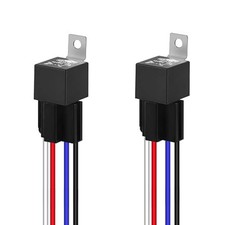 Automotive Relay Switch Kit 4-Pin 40A 12V Relays with Harness Sockets 12 16 AWG
