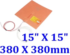 Heated Bed 3D Printer Build Plate Silicone Heating Pad 15" X 15" 3M JSRGO Custom