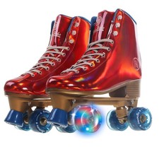 Roller Skates for Women, Holographic High Top Classic Rollerskates, Shiny Dou...