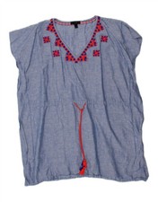 J. CREW Womens Tent Dress UK 10 Small Blue Linen CK76