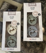 Set 2/ 4 BIBS Pacifiers Size 2 Round Color Collection BPA-Free-Ivory Mix-Denmark