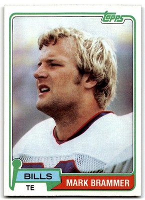 1981 Topps Mark Brammer Rookie . Buffalo Bills #283