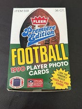 1990 Fleer Premiere Edition Football Box - 36 Sealed/Unopened Packs