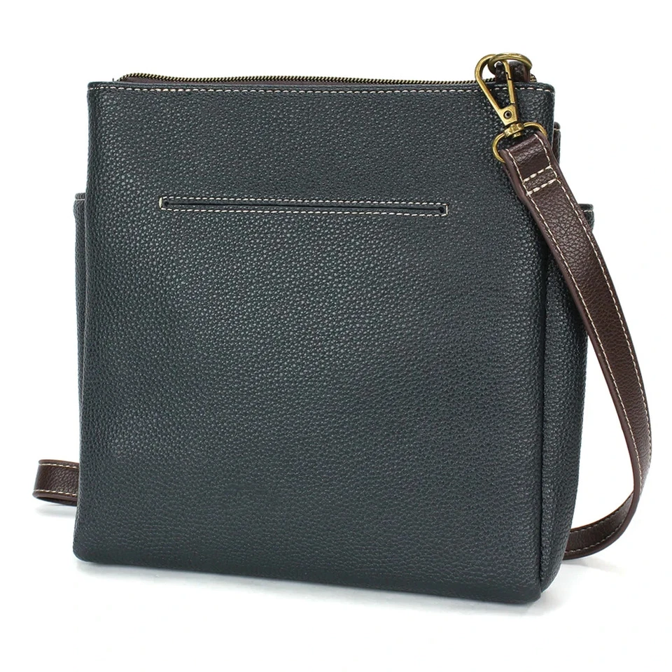 NEW CHALA NAVY HIGHLAND COW MERRY MESSENGER CROSSBODY PURSE FAUX LEATHER RFID - Image 2 of 4