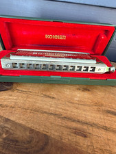 Vintage HOHNER Chromonica 270 Chromatic Harmonica Key A Silver Chrome Round Case