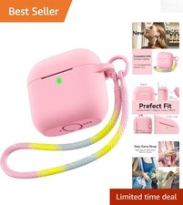 Elegant Soft Silicone Cover with Lanyard for AirPods 4 - Perfect for On-the-Go