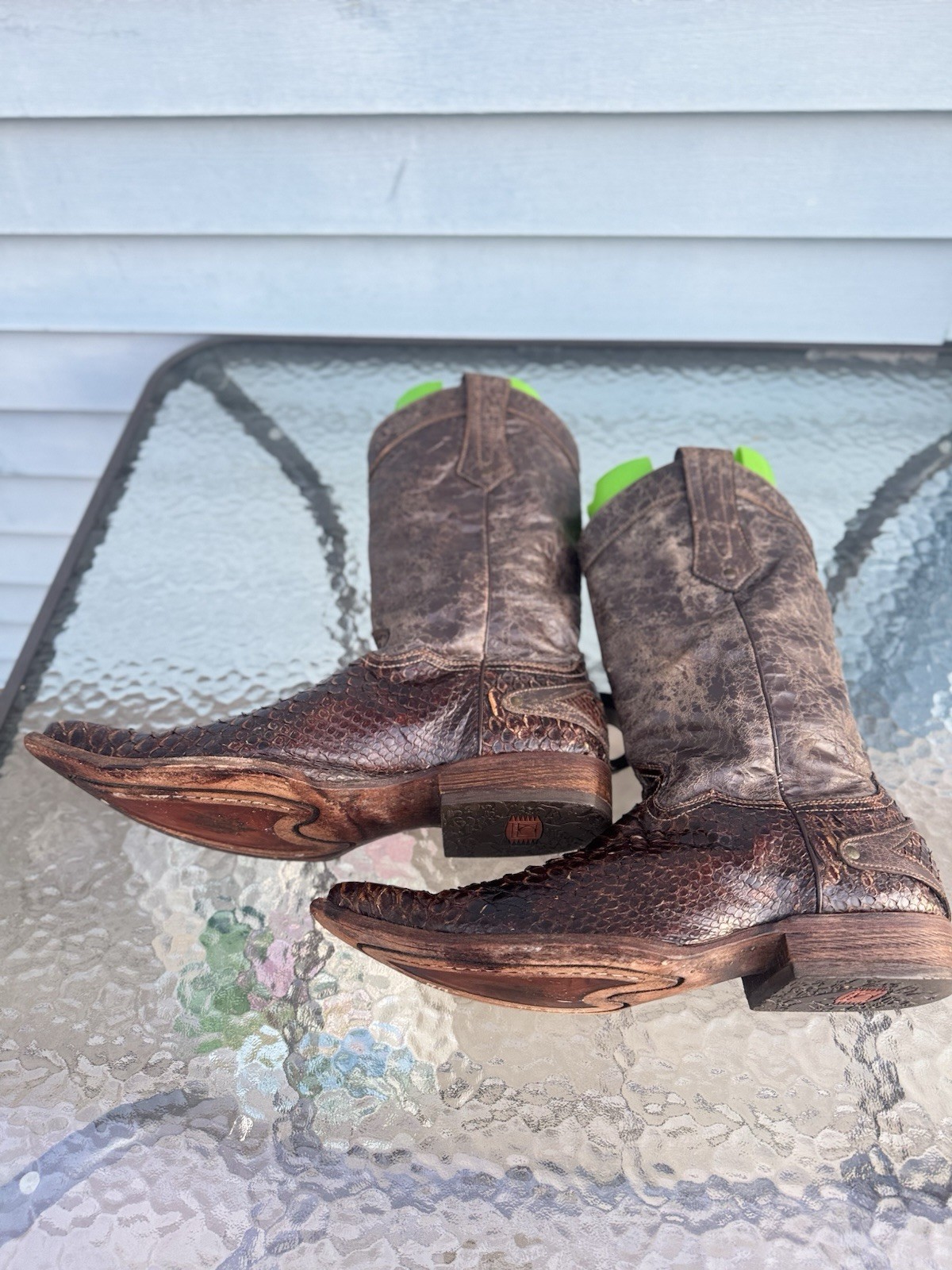 CUADRA PYTHON Brown Snakeskin Leather Western Cow… - image 13