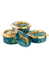 3pcs, Golden Touch Food Warmer, Thermal Casserole Dish Set With Lids, Insulated
