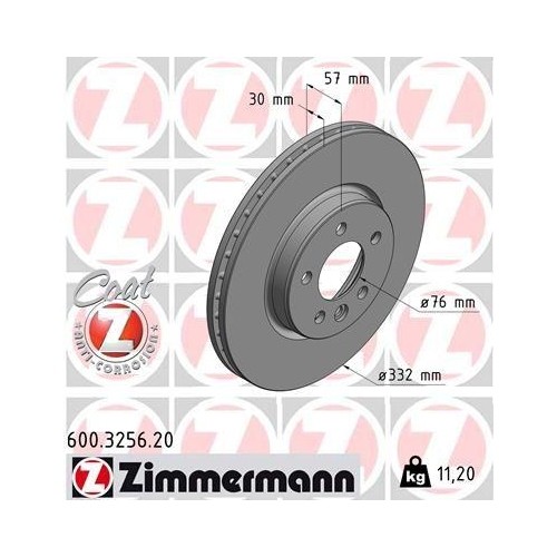 Zimmermann 600.3256.20 Bremsscheibe Vorderachse FüR Vag-image