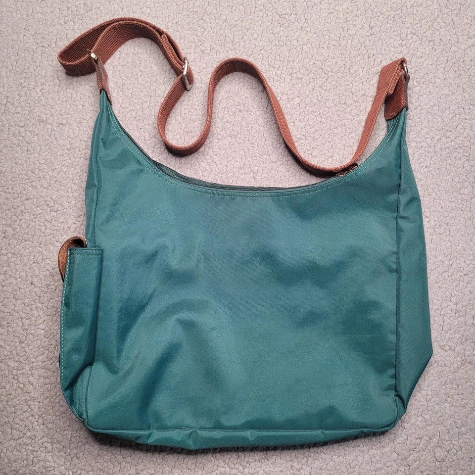 Longchamp Le Pliage Bag Nylon Green Messenger Shoulder Crossbody Hobo Adjustable - Image 2 of 4