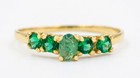GENUINE 0.18 Cts EMERALD & LAB CREATED EMERALDS RING 10K GOLD - Free Appraisal — photo 3