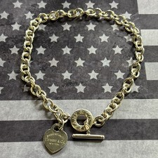 Girocollo Tiffany & Co 16 pollici argento sterling 925 ritorno a Tiffany cuore tag toggle