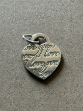 Tiffany & Co Notes Sterling Heart Pendant Cha...