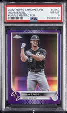 2022 TOPPS CHROME UPDATE PURPLE REFRACTOR #USC7 ADAM ENGEL PSA 8