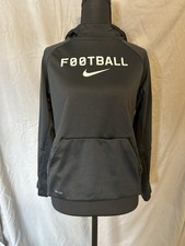 NIKE Unisex Kids Black Thermal Hoodie Football Sweatshirt Size Large Kids
