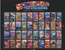 US SCOTT 4033 - 4072 40 DIFFERENT WONDERS OF AMERICA STAMPS 39 CENT MNH