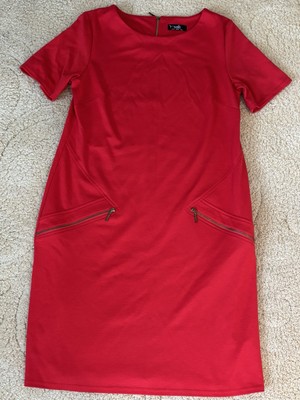 Wallis Women's Red Shift Dress Size 10 Short Sleeve Worn Once
