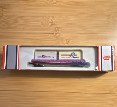 MODELO POWER ESCALA N COCHE PLANO SOUTH RY DOS REMOLQUES - LOTE DE 2 - ARTÍCULO 7024 | Condition: Used