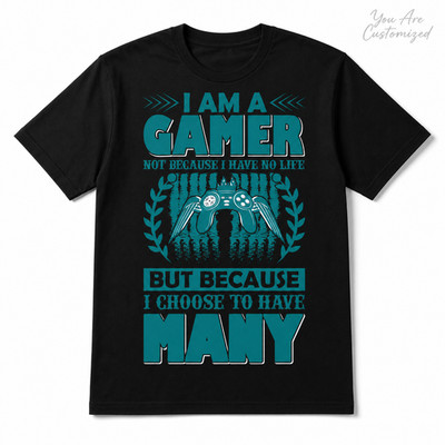 I Am A Gamer T-Shirt Black or White Funny Gaming Video Game Fan Tee Gift