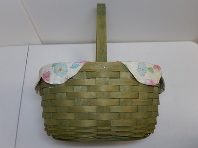 Longaberger 2008 Large Green Oval Spring Basket - (See Description)