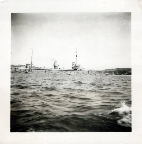 ORIGINAL PHOTO OF A RUSSIAN WW1 CRUSIER OR BATTLESHIP WW1 ERA on Leonar Paper