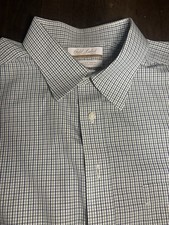 Roundtree Yorke Gold - Non-iron 100 Cotton men's dress shirt in a green, blue.