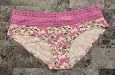 NWOT VICTORIA'S SECRET MEDIUM ZEBRA GIRAFFE POSTCARD LACE RARE HIPHUGGER PANTIES