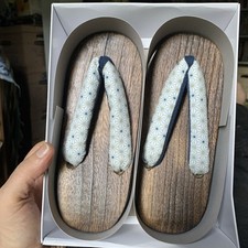 Japanese Wooden Kids Geta Sandals 8  - geometric design MADE IN JAPAN