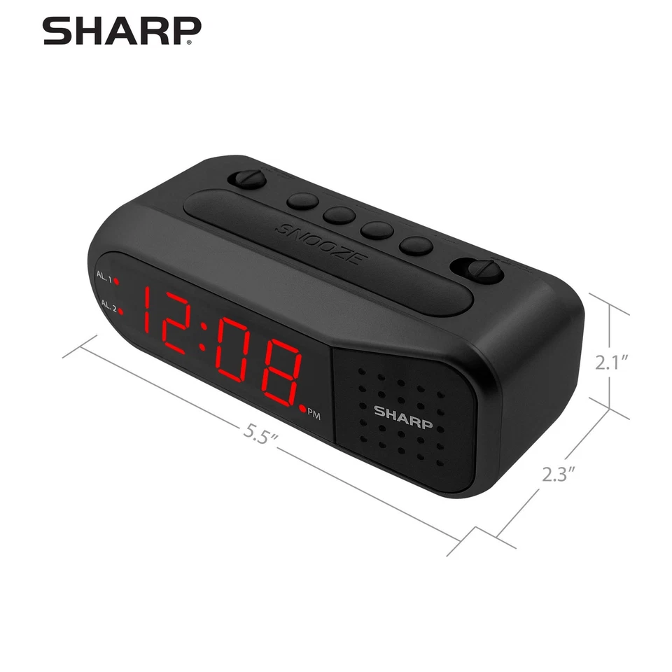 Digital Alarm Clock – Black Case with Red LEDs - Ascending Alarm Grows Increa... - Image 4 of 4