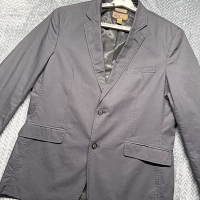 #ad Pronto Uomo Blue Label Men Sport Jacket Large Gray Modern Fit Cotton Blend $44.87