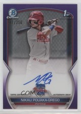 2023 Bowman Chrome Prospect Purple Refractor /250 Nikau Pouaka-Grego Auto 18vm