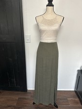 IZ Byer Olive Green Lace Halter Maxi Dress Size S
