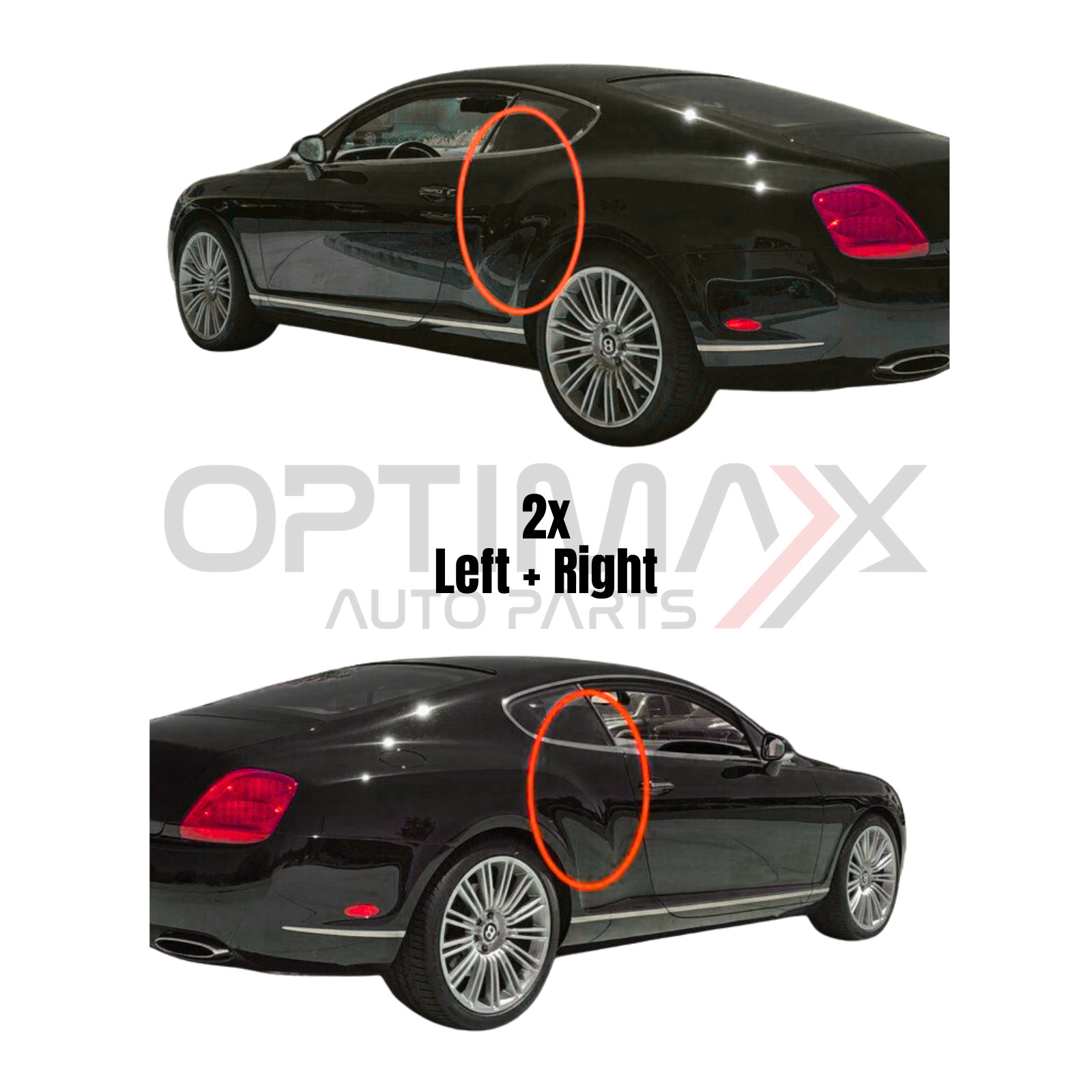 For Bentley Continental GT 2003–2010 Rear Left & Right (2X) Window Regulator Rep