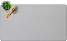 Large Fast Drying Diatomite Stone Bath Mat, 30" x 17" Light Gray