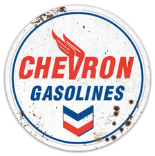 LARGE 36" Reproduction CHEVRON Gasoline Gas & Oil Station Metal Sign