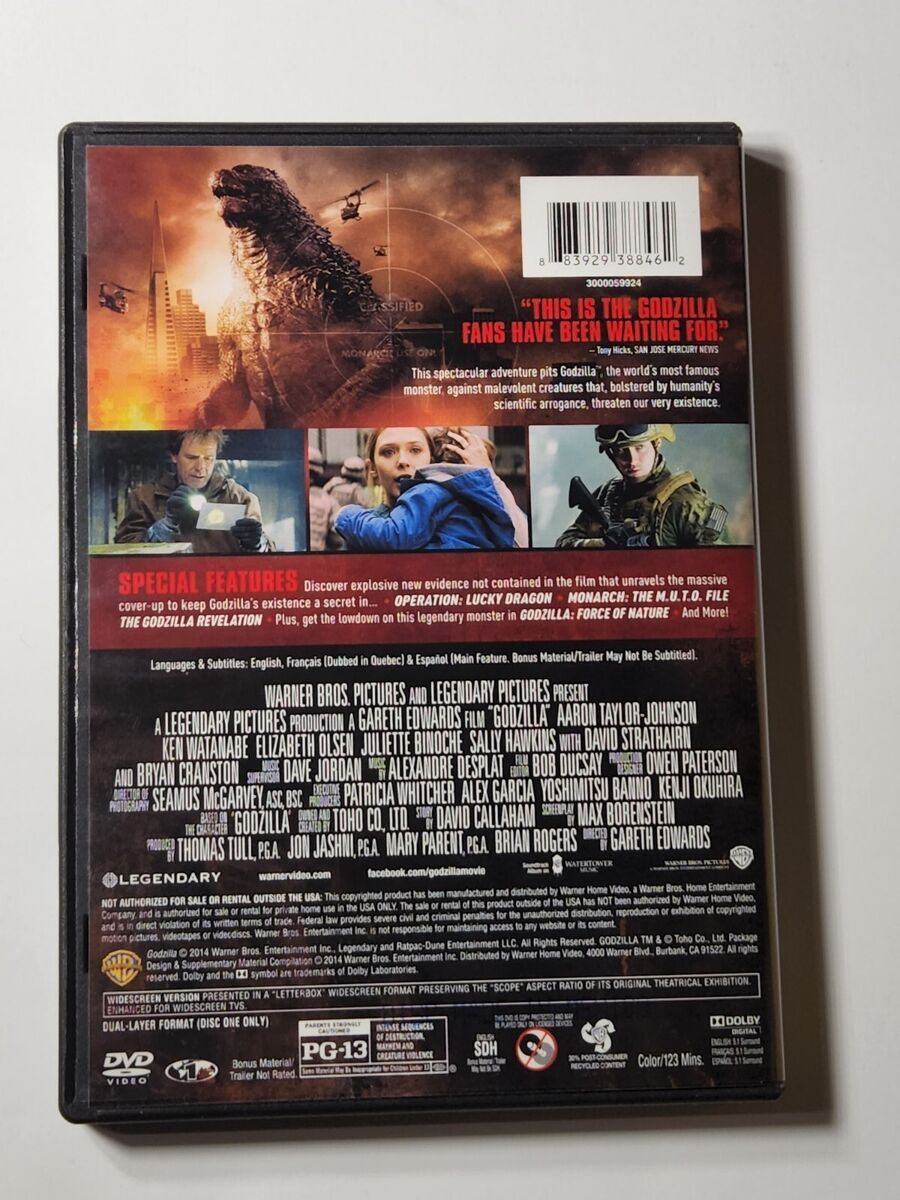 GODZILLA (2014, DVD, Aaron Taylor-Johnson, Widescreen version) GODZILLA (2014, DVD, Aaron Taylor-Johnson, Widescreen version)