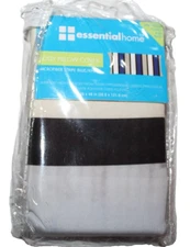 Essential Home  Body Pillow Cover Pillowcase -  Microfiber Stripe Blue/Khaki