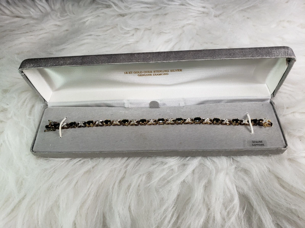 18k gold over sterling silver diamond accent bracelet deals