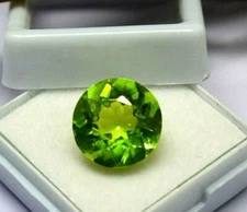 Natural Green Peridot Certified Loose Gemstone Round Cut 10 CT gemstone