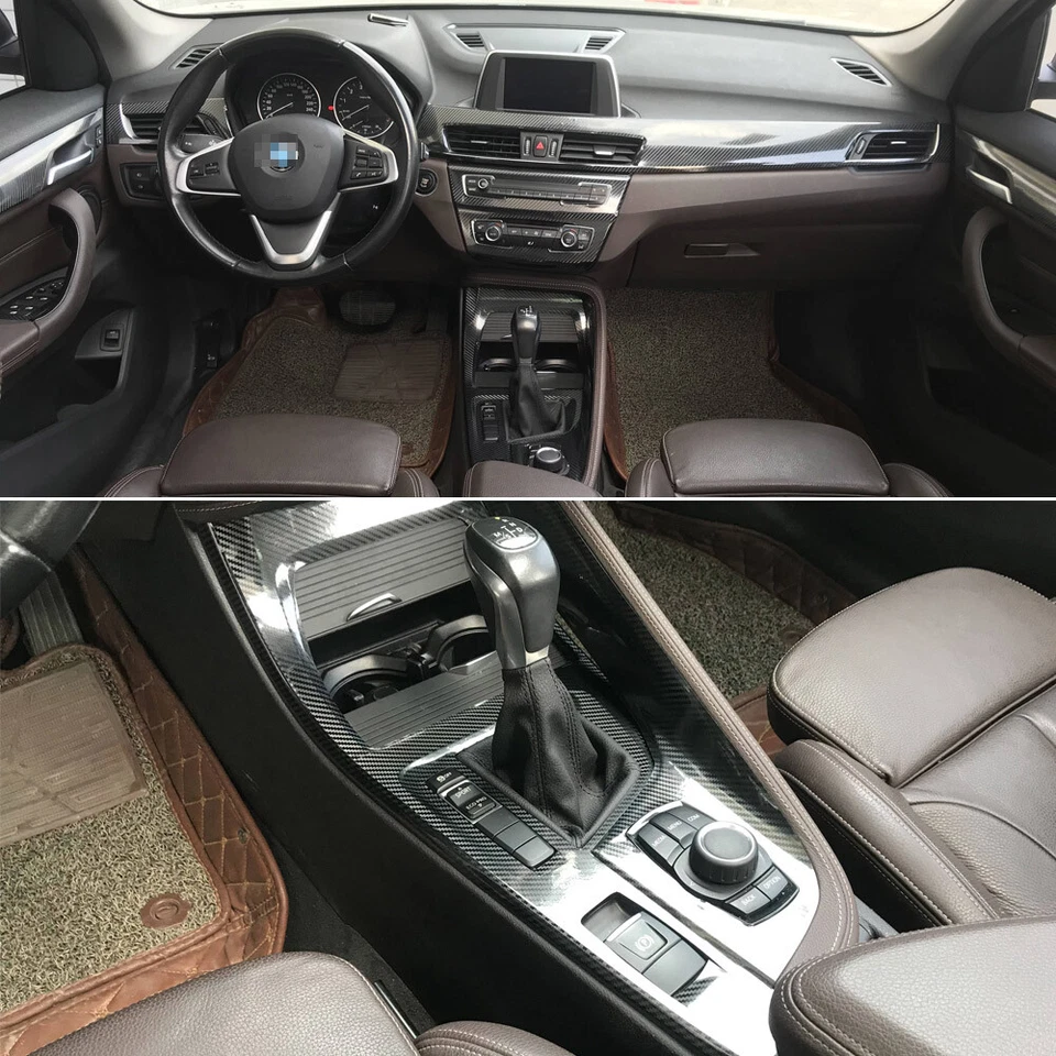 For BMW X1 X2 f48 f39 2016-2021 5D Carbon Fiber Pattern Interior DIY Trim Decals Foto 2 de 4