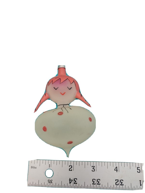 Vintage/Antique Blown Glass Christmas Tree Ornament, Ballerina. 