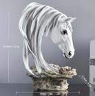 New Stunning Deluxe White Horse Head Bust. Resin Figurine Sculpture 13hx7wx6